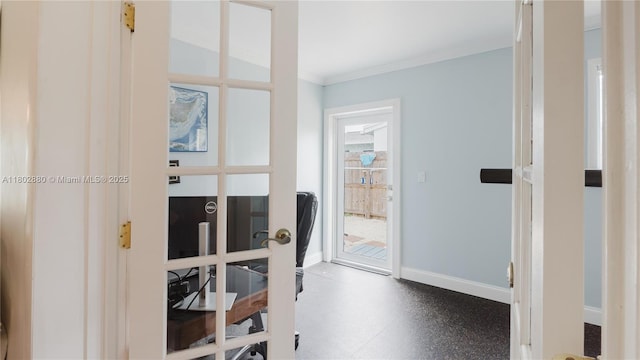 1112 N 31st Ave, Hollywood, FL 33021 - foyer with baseboards and crown molding