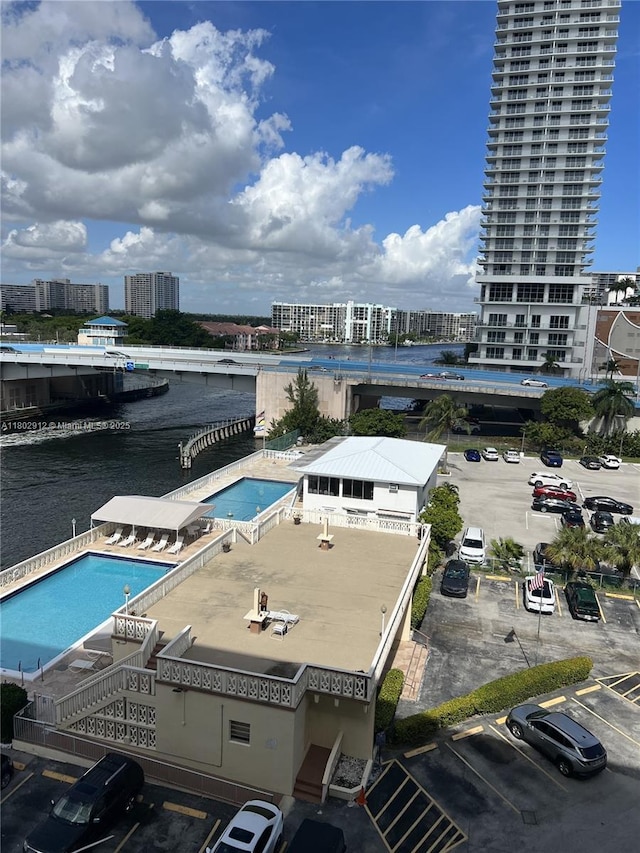 1817 S Ocean Dr Unit 718, Hallandale Beach, FL 33009 - view of urban area with a pool and a large body of water