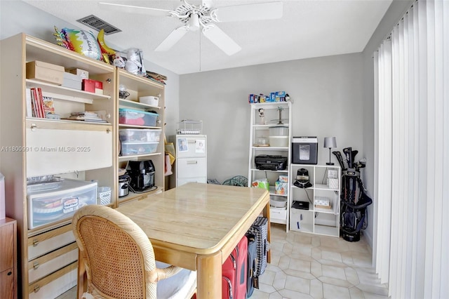 6001 SW 18th St, Plantation, FL 33317 - home office with a ceiling fan and light tile patterned flooring