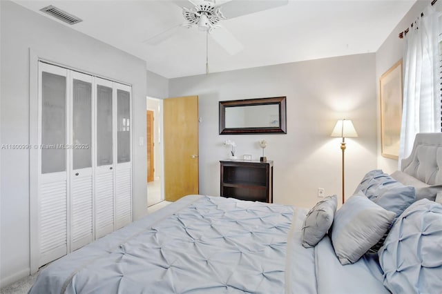 6001 SW 18th St, Plantation, FL 33317 - bedroom featuring a closet and a ceiling fan