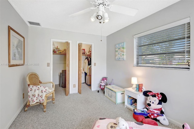 6001 SW 18th St, Plantation, FL 33317 - playroom featuring carpet floors, a ceiling fan, and baseboards