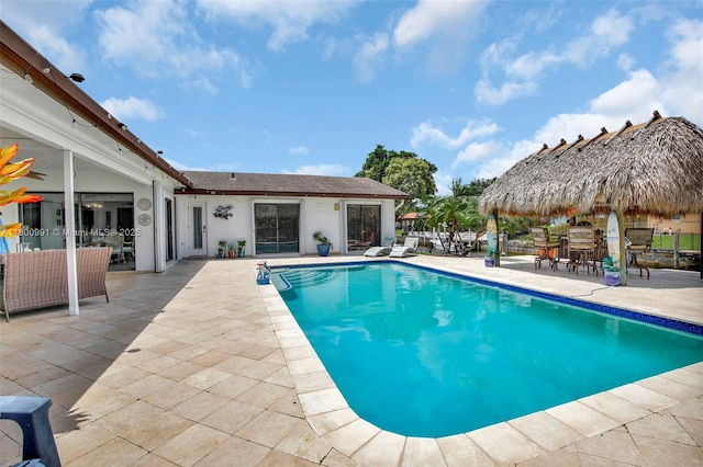 6001 SW 18th St, Plantation, FL 33317 - swimming pool with a patio and a gazebo