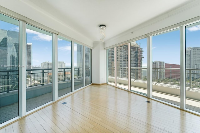 60 SW 13th St Unit 2100, Miami, FL 33130 - unfurnished room featuring a view of city and wood finished floors