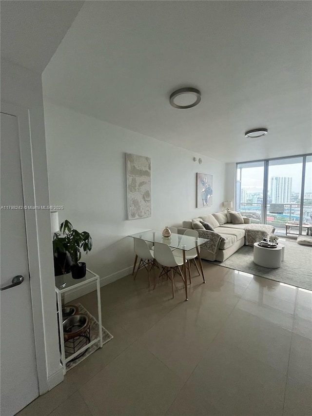90 SW 3rd St Unit 1909, Miami, FL 33130 - tiled dining area featuring expansive windows