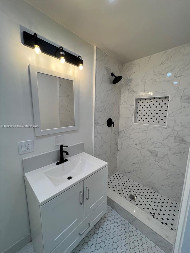 6391 SW 8th St, North Lauderdale, FL 33068 - bathroom featuring tiled shower and vanity