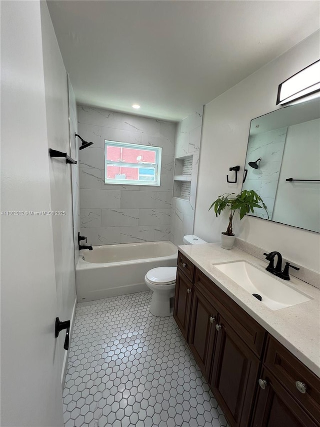 6391 SW 8th St, North Lauderdale, FL 33068 - bathroom with vanity, toilet, and shower / tub combination