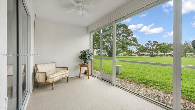 1012 Berkshire A 1012, Deerfield Beach, FL 33442 - sunroom featuring ceiling fan