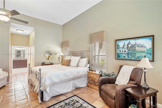 5425 NW 86th Ter, Coral Springs, FL 33067 - bedroom featuring high vaulted ceiling and ensuite bath
