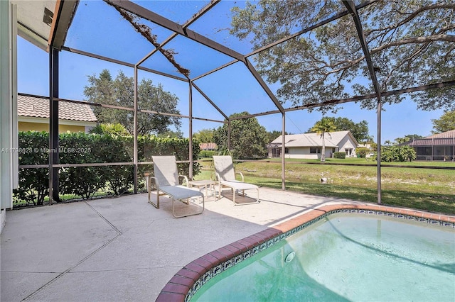 5425 NW 86th Ter, Coral Springs, FL 33067 - swimming pool with a patio, glass enclosure, and a lawn
