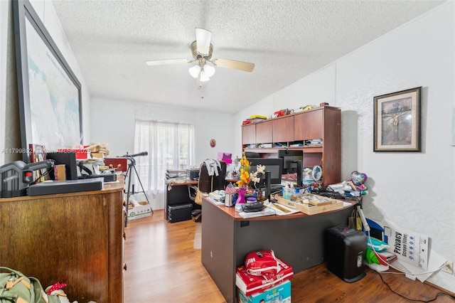 260 Taft Blvd, Clewiston, FL 33440 - office space with light wood-style flooring, a textured ceiling, and ceiling fan