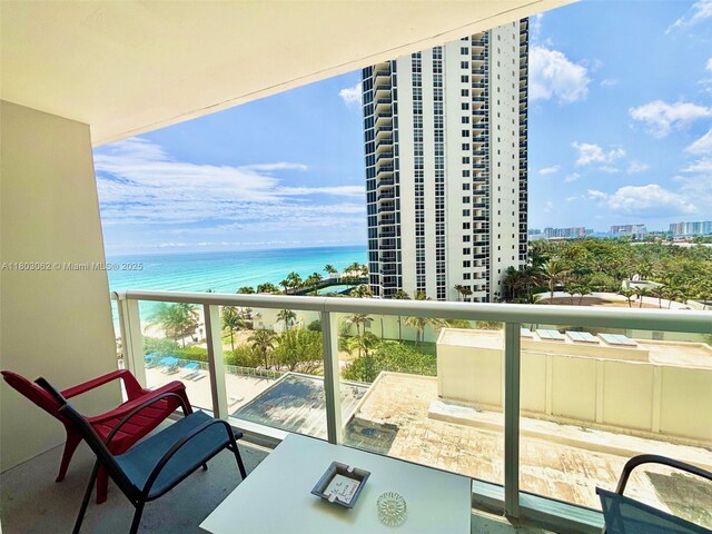 19201 Collins Ave Unit 606, Sunny Isles Beach, FL 33160 - balcony featuring a water view and a view of city
