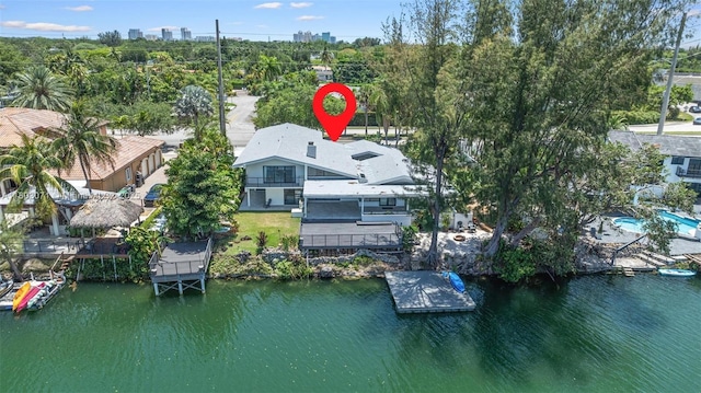 bird's eye view of a large body of water