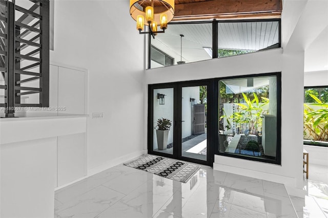 doorway to property with french doors