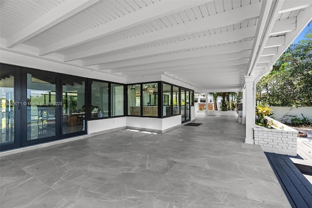 view of patio featuring french doors