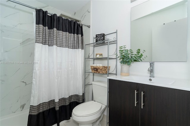 13949 SW 259th Way, Homestead, FL 33032 - bathroom featuring toilet, vanity, and shower / tub combo with curtain