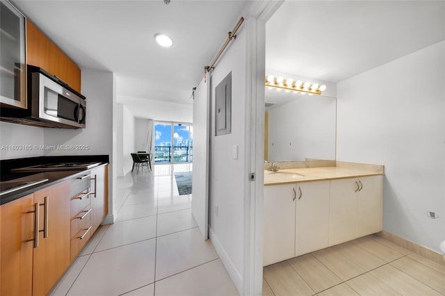 1750 N Bayshore Dr Unit 3308, Miami, FL 33132 - bathroom featuring vanity, tile patterned flooring, and baseboards