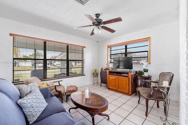 17331 SW 119th Ave, Miami, FL 33177 - living room featuring ceiling fan and light tile patterned flooring