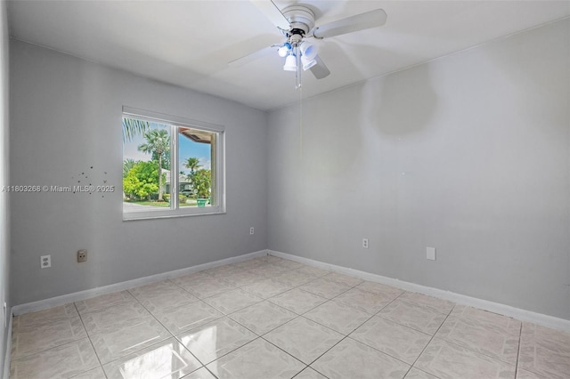 3161 SW 138th Ave, Miami, FL 33175 - spare room featuring ceiling fan and baseboards