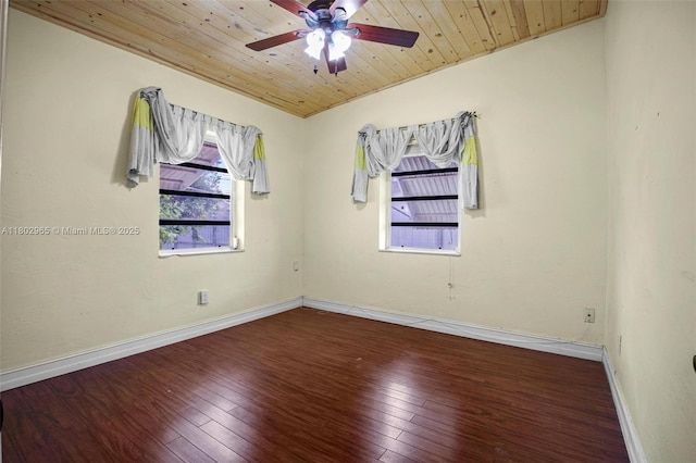 631 NE 12th St, Homestead, FL 33030 - unfurnished room featuring a ceiling fan, hardwood / wood-style floors, baseboards, and wood ceiling