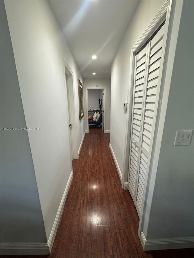 111 SW 24th Ave, Miami, FL 33135 - hall featuring wood finished floors, baseboards, and recessed lighting