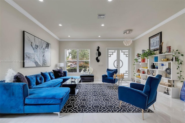 15331 SW 20th St, Miramar, FL 33027 - living room with crown molding and recessed lighting