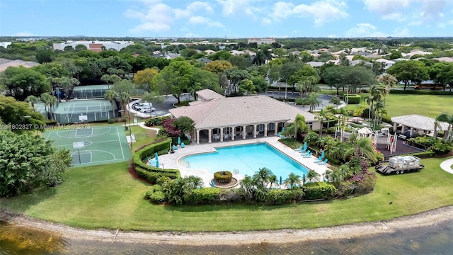 15331 SW 20th St, Miramar, FL 33027 - drone / aerial view of a pool area