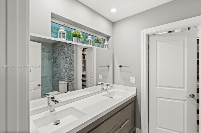 6809 Mentone St, Coral Gables, FL 33146 - full bathroom with a shower with shower door and double vanity