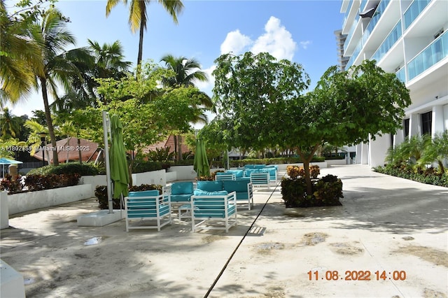 100 Bayview Dr Unit 309, Sunny Isles Beach, FL 33160 - view of patio featuring an outdoor living space