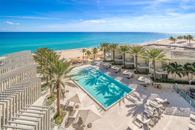 18501 Collins Ave Unit 501, Sunny Isles Beach, FL 33160 - community pool featuring view of water and beach and a patio