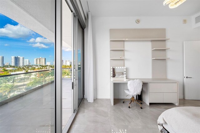 18501 Collins Ave Unit 501, Sunny Isles Beach, FL 33160 - bedroom with a desk and a city view