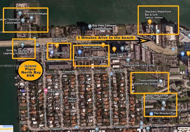 1455 N Treasure Dr Unit 4N, North Bay Village, FL 33141 - map / location with property parcel outlined