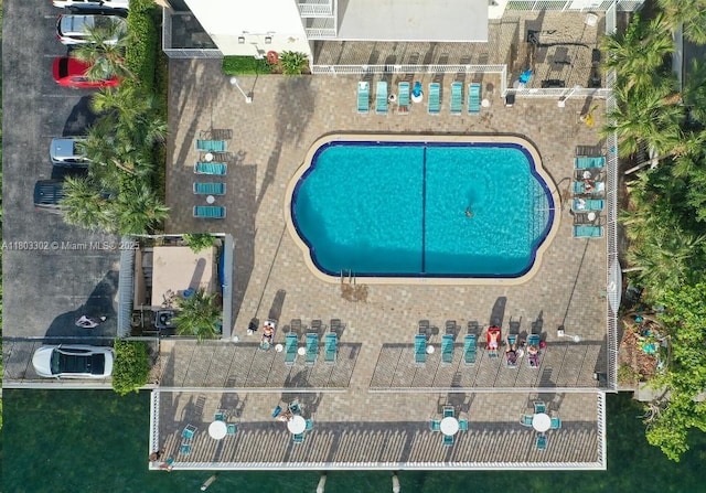 1455 N Treasure Dr Unit 4N, North Bay Village, FL 33141 - drone / aerial view of a pool