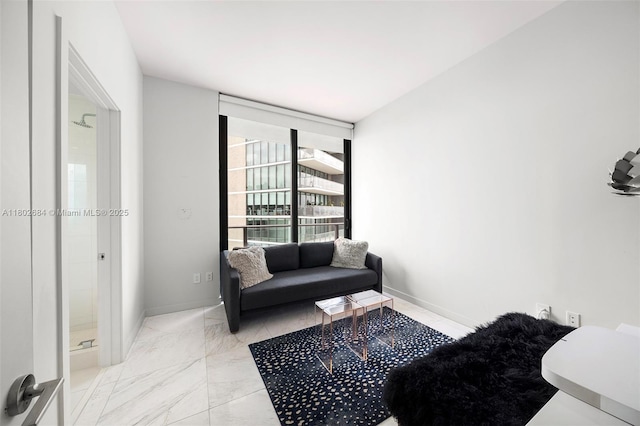 480 NE 31st St Unit 4207, Miami, FL 33137 - living area with baseboards and marble finish flooring