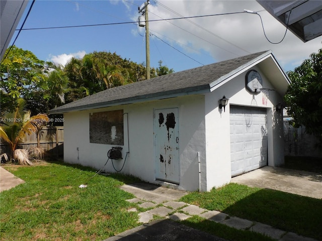 detached garage with driveway