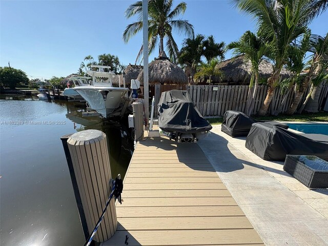 963 Nautilus Isle, Dania Beach, FL 33004 - dock area featuring boat lift and a water view