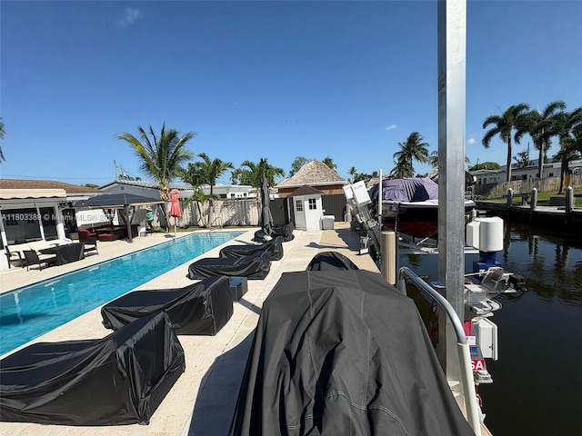 963 Nautilus Isle, Dania Beach, FL 33004 - view of swimming pool featuring a gazebo and a water view