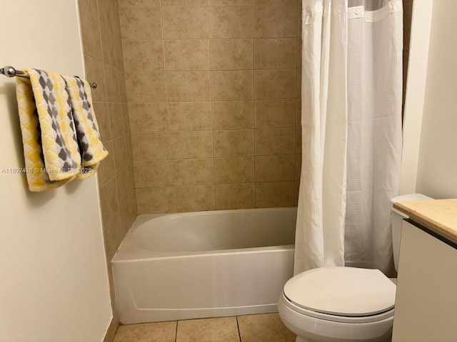 9066 SW 73rd Ct Unit 1703, Miami, FL 33156 - full bathroom featuring tile patterned flooring, shower / bath combo with shower curtain, toilet, and vanity
