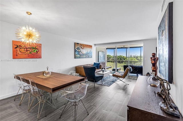 1780 NE 191st St Unit 501-2, Miami, FL 33179 - dining space with wood finished floors and a chandelier