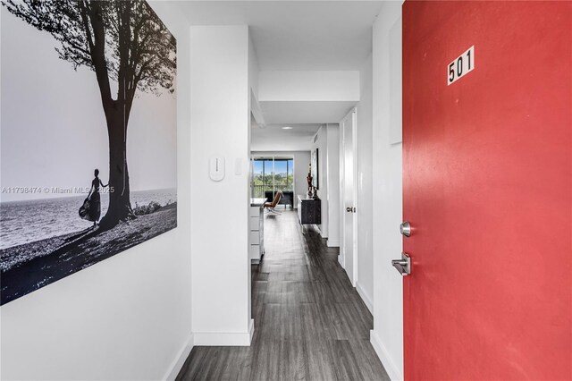 1780 NE 191st St Unit 501-2, Miami, FL 33179 - corridor featuring baseboards and wood finished floors