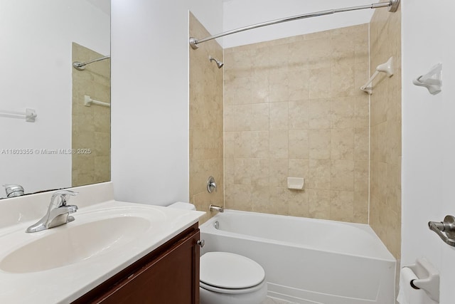 9153 SW 227th St Unit 3, Cutler Bay, FL 33190 - bathroom featuring toilet, vanity, and bathtub / shower combination