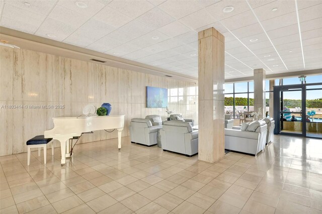 9650 S Ocean Dr Unit 2003, Jensen Beach, FL 34957 - building lobby featuring a drop ceiling and expansive windows