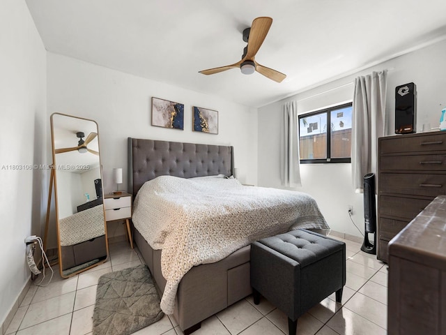 2720 SW 76th Ave, Miami, FL 33155 - bedroom featuring ceiling fan, light tile patterned floors, and baseboards