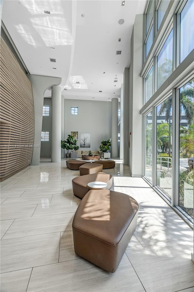 6620 Indian Creek Dr Unit 619, Miami Beach, FL 33141 - community lobby with a towering ceiling
