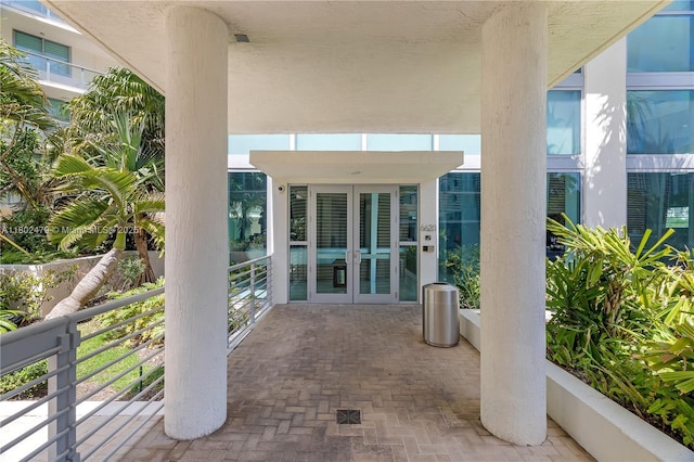 6620 Indian Creek Dr Unit 619, Miami Beach, FL 33141 - view of patio / terrace featuring french doors