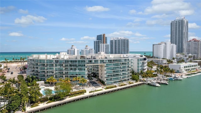 6620 Indian Creek Dr Unit 619, Miami Beach, FL 33141 - bird's eye view of a nearby body of water and a view of skyline