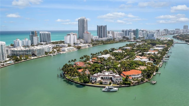 6620 Indian Creek Dr Unit 619, Miami Beach, FL 33141 - bird's eye view of a nearby body of water and a view of skyline