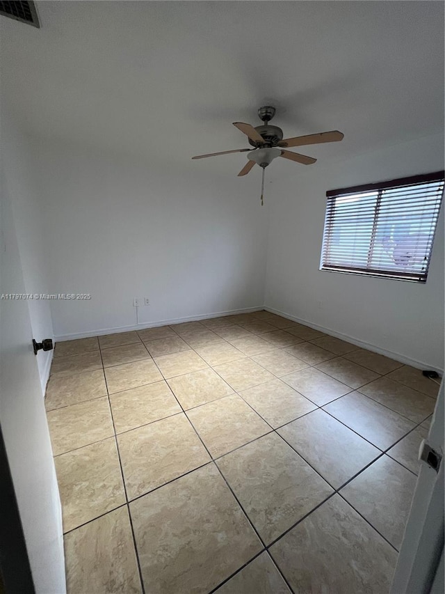 8170 NW 10th St Unit 2, Miami, FL 33126 - tiled empty room featuring ceiling fan and baseboards
