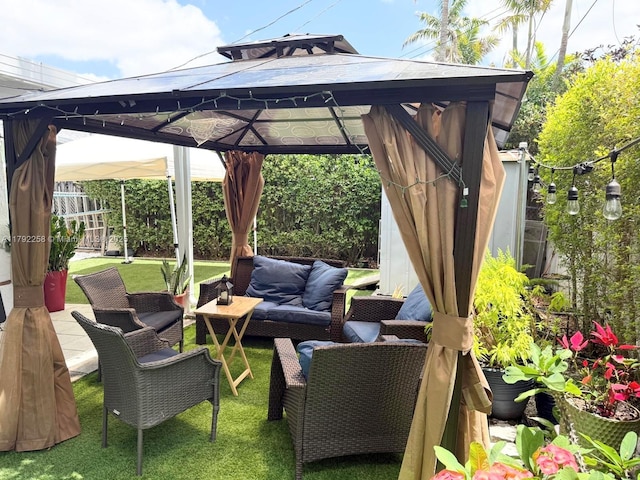11360 NW 31st St, Sunrise, FL 33323 - view of patio with a gazebo and an outdoor living space