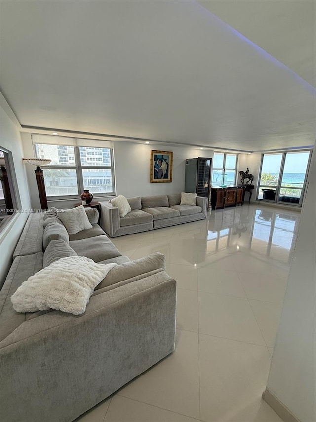 1912 S Ocean Dr Unit 3D, Hallandale Beach, FL 33009 - living room featuring tile patterned floors