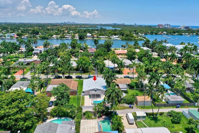 932 Polk St, Hollywood, FL 33019 - aerial view of property and surrounding area featuring a nearby body of water and nearby suburban area